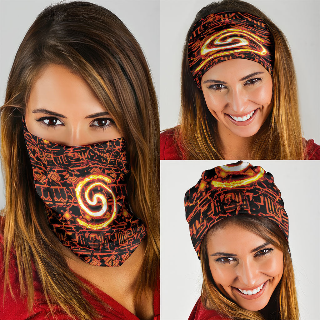 Polynesia Lava Monster Cosplay Neck Gaiter Fiery Glowing Volcano Crack Pattern DT05 - Polynesian Pride