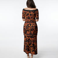 Polynesia Lava Monster Cosplay Puletasi Fiery Glowing Volcano Crack Pattern DT05 - Polynesian Pride