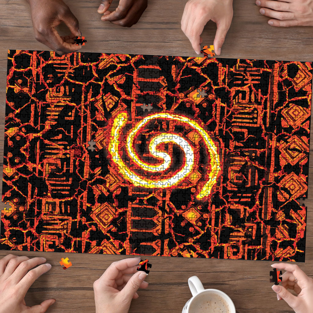 Polynesia Lava Monster Cosplay Puzzle Fiery Glowing Volcano Crack Pattern DT05 - Polynesian Pride