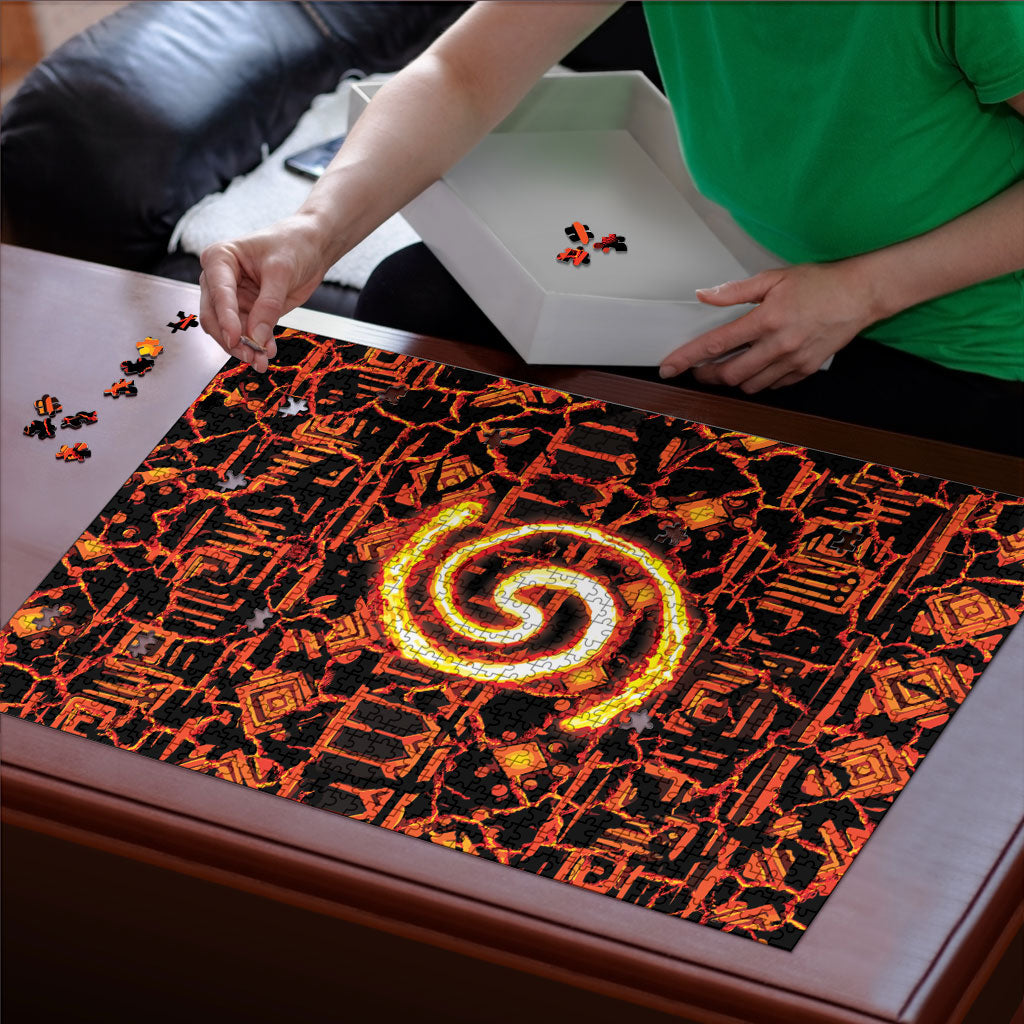 Polynesia Lava Monster Cosplay Puzzle Fiery Glowing Volcano Crack Pattern DT05 - Polynesian Pride