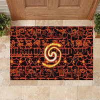 Polynesia Lava Monster Cosplay Rubber Doormat Fiery Glowing Volcano Crack Pattern DT05 Red - Polynesian Pride