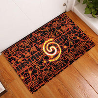 Polynesia Lava Monster Cosplay Rubber Doormat Fiery Glowing Volcano Crack Pattern DT05 - Polynesian Pride