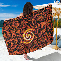 Polynesia Lava Monster Cosplay Sarong Fiery Glowing Volcano Crack Pattern DT05 One Size 44 x 66 inches Red - Polynesian Pride