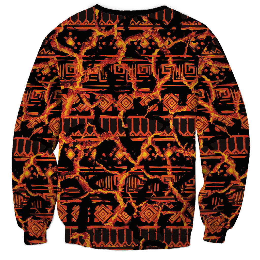 Polynesia Lava Monster Cosplay Sweatshirt Fiery Glowing Volcano Crack Pattern DT05 - Polynesian Pride