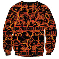 Polynesia Lava Monster Cosplay Sweatshirt Fiery Glowing Volcano Crack Pattern DT05 - Polynesian Pride