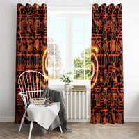 Polynesia Lava Monster Cosplay Window Curtain Fiery Glowing Volcano Crack Pattern DT05 - Polynesian Pride