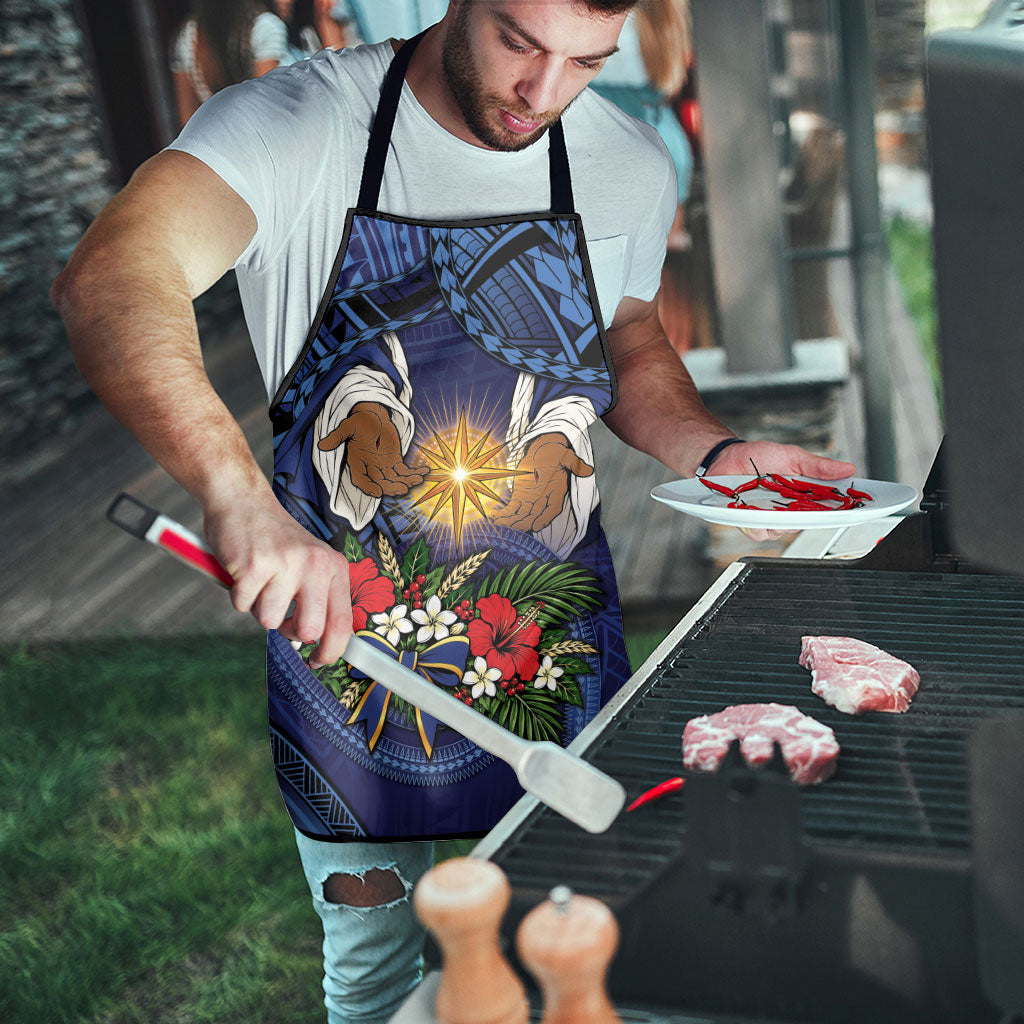 Samoa Manuia Le Kerisimasi Apron Jesus Hands Bethlehem Star Hibiscus DT05 - Polynesian Pride