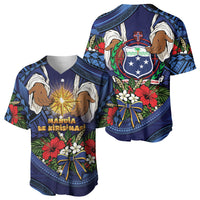 Samoa Manuia Le Kerisimasi Baseball Jersey Jesus Hands Bethlehem Star Hibiscus DT05 - Polynesian Pride