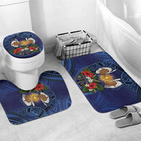 Samoa Manuia Le Kerisimasi Bathroom Set Jesus Hands Bethlehem Star Hibiscus DT05 Mat Set Only (3 pcs) One Size Navy - Polynesian Pride
