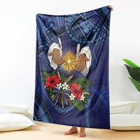 Samoa Manuia Le Kerisimasi Blanket Jesus Hands Bethlehem Star Hibiscus DT05 - Polynesian Pride