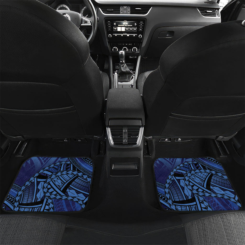 Samoa Manuia Le Kerisimasi Car Mats Jesus Hands Bethlehem Star Hibiscus DT05 Set 2pcs - Back Navy - Polynesian Pride
