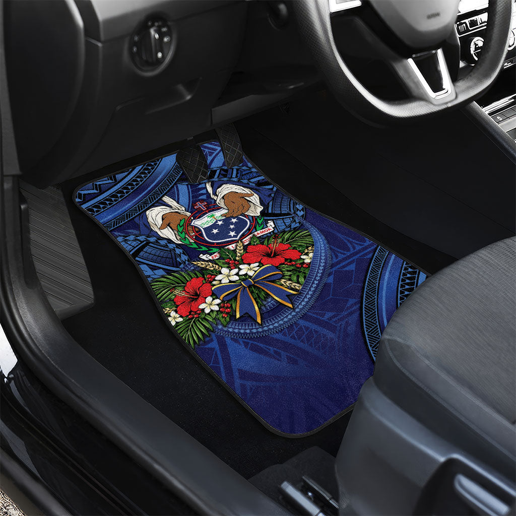 Samoa Manuia Le Kerisimasi Car Mats Jesus Hands Bethlehem Star Hibiscus DT05 - Polynesian Pride