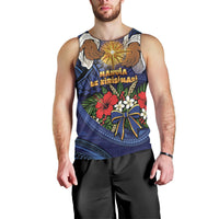 Samoa Manuia Le Kerisimasi Men Tank Top Jesus Hands Bethlehem Star Hibiscus DT05 - Polynesian Pride