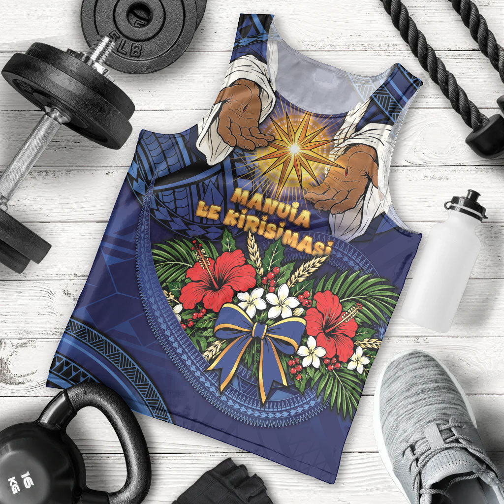 Samoa Manuia Le Kerisimasi Men Tank Top Jesus Hands Bethlehem Star Hibiscus DT05 - Polynesian Pride