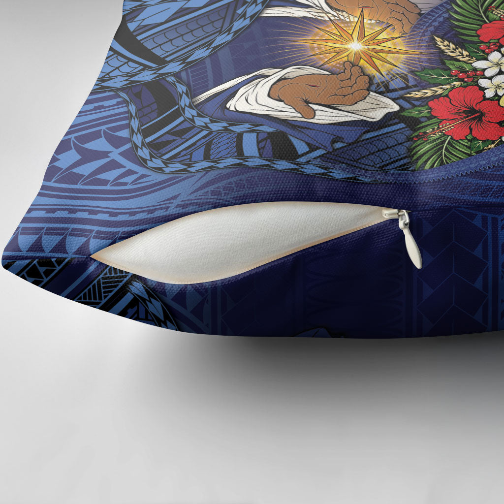 Samoa Manuia Le Kerisimasi Pillow Cover Jesus Hands Bethlehem Star Hibiscus DT05 - Polynesian Pride