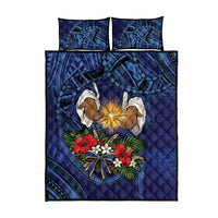 Samoa Manuia Le Kerisimasi Quilt Bed Set Jesus Hands Bethlehem Star Hibiscus DT05 - Polynesian Pride