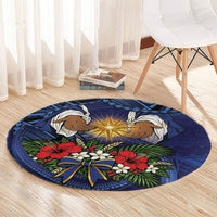 Samoa Manuia Le Kerisimasi Round Carpet Jesus Hands Bethlehem Star Hibiscus DT05 - Polynesian Pride