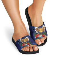 Samoa Manuia Le Kerisimasi Slide Sandals Jesus Hands Bethlehem Star Hibiscus DT05 - Polynesian Pride