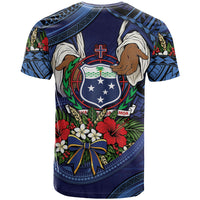 Samoa Manuia Le Kerisimasi T Shirt Jesus Hands Bethlehem Star Hibiscus DT05 - Polynesian Pride