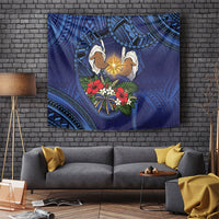 Samoa Manuia Le Kerisimasi Tapestry Jesus Hands Bethlehem Star Hibiscus DT05 Navy - Polynesian Pride