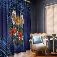 Samoa Manuia Le Kerisimasi Window Curtain Jesus Hands Bethlehem Star Hibiscus DT05 - Polynesian Pride