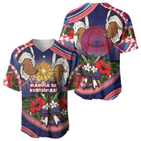 American Samoa Manuia Le Kerisimasi Baseball Jersey Jesus Hands Bethlehem Star Hibiscus DT05 - Polynesian Pride