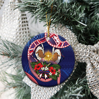 American Samoa Manuia Le Kerisimasi Ceramic Ornament Jesus Hands Bethlehem Star Hibiscus DT05 - Polynesian Pride