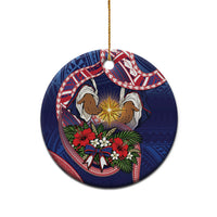 American Samoa Manuia Le Kerisimasi Ceramic Ornament Jesus Hands Bethlehem Star Hibiscus DT05 - Polynesian Pride