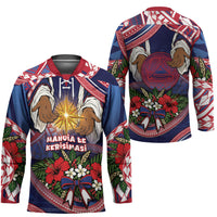 American Samoa Manuia Le Kerisimasi Hockey Jersey Jesus Hands Bethlehem Star Hibiscus DT05 - Polynesian Pride