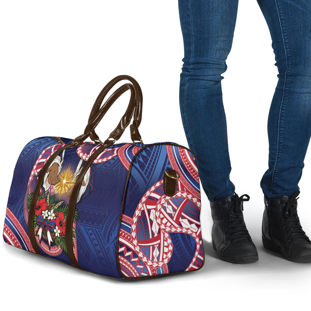 American Samoa Manuia Le Kerisimasi Travel Bag Jesus Hands Bethlehem Star Hibiscus DT05 - Polynesian Pride
