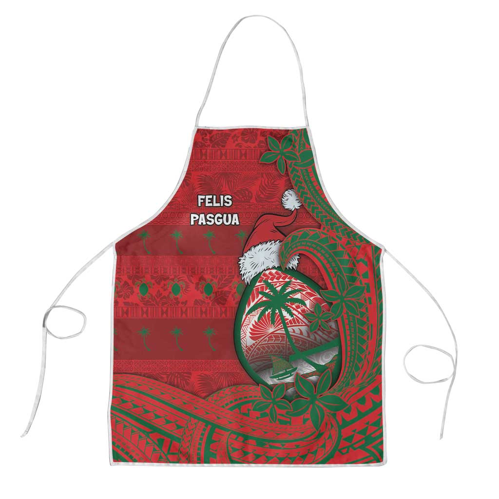 Guam Christmas Apron Chamorro Seal Hat Santa Tribal Waves - Polynesian Pride