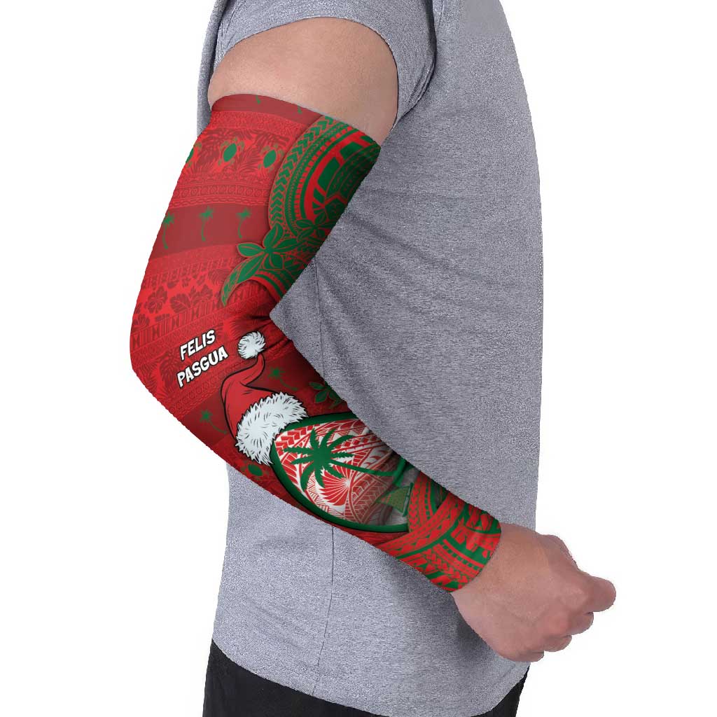Guam Christmas Arm Sleeves Chamorro Seal Hat Santa Tribal Waves - Polynesian Pride