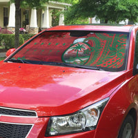 Guam Christmas Auto Sun Shade Chamorro Seal Hat Santa Tribal Waves - Polynesian Pride