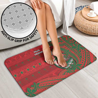 Guam Christmas Bathroom Set Chamorro Seal Hat Santa Tribal Waves - Polynesian Pride