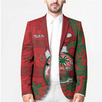 Guam Christmas Blazer Chamorro Seal Hat Santa Tribal Waves - Polynesian Pride