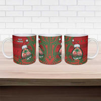 Guam Christmas Ceramic Mug Chamorro Seal Hat Santa Tribal Waves - Polynesian Pride