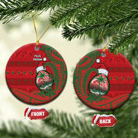 Guam Christmas Ceramic Ornament Chamorro Seal Hat Santa Tribal Waves - Polynesian Pride