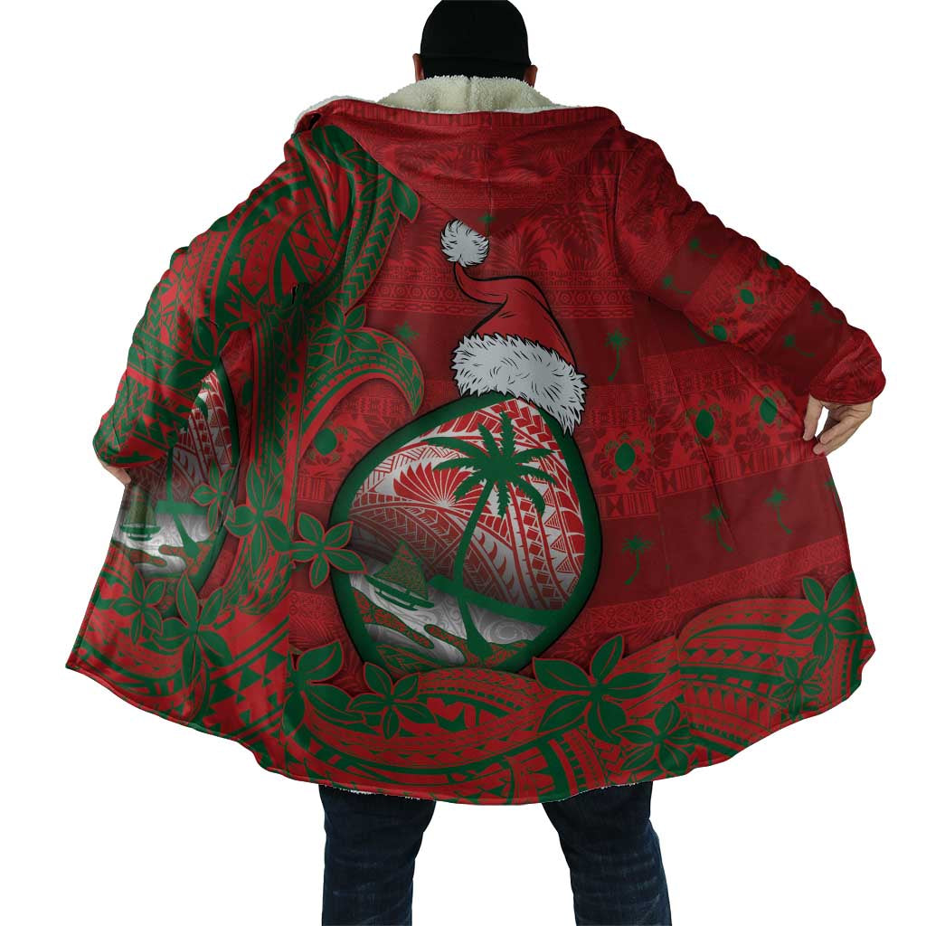 Guam Christmas Cloak Chamorro Seal Hat Santa Tribal Waves - Polynesian Pride