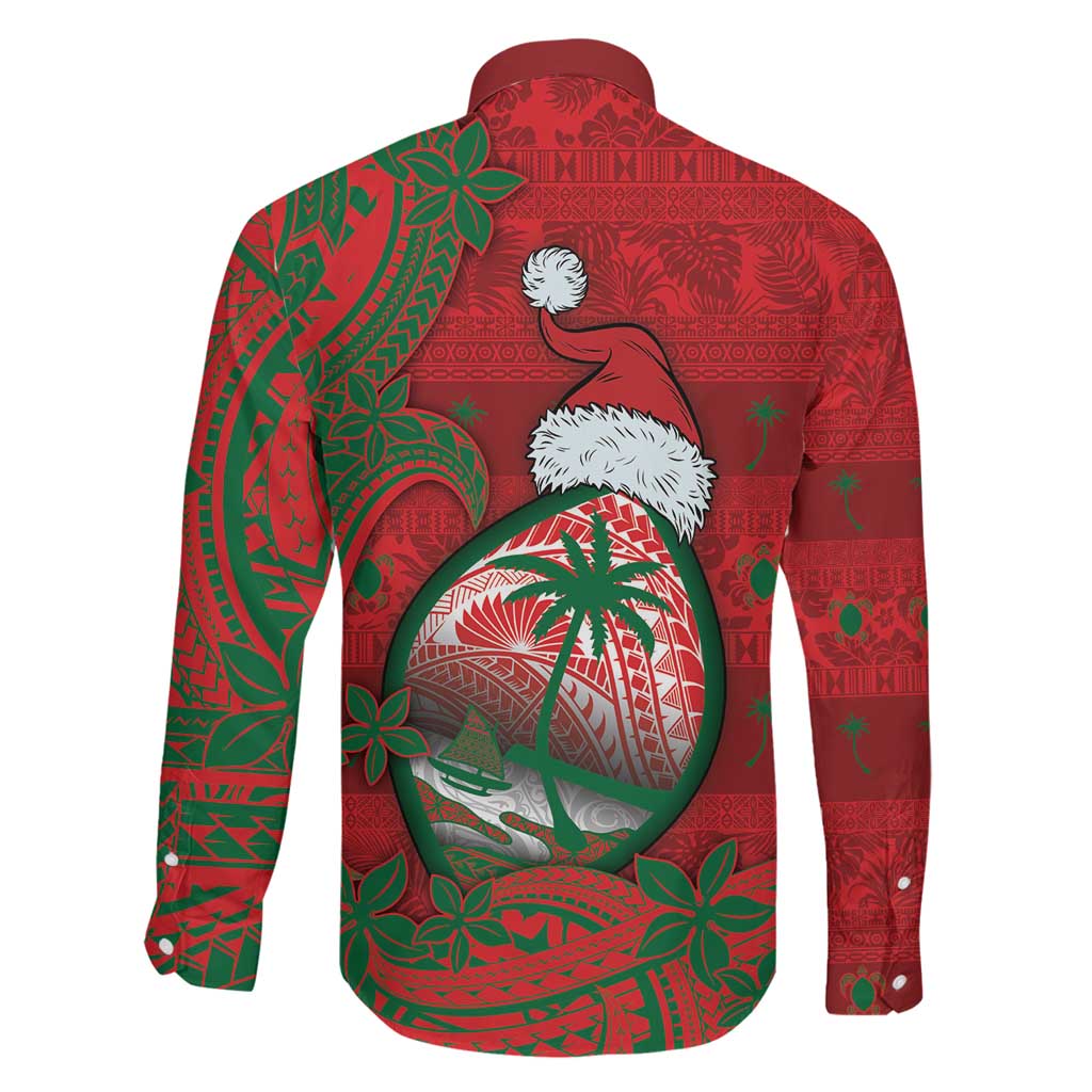 Guam Christmas Family Matching Mermaid Dress and Hawaiian Shirt Chamorro Seal Hat Santa Tribal Waves DT05 - Polynesian Pride