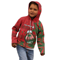 Guam Christmas Kid Hoodie Chamorro Seal Hat Santa Tribal Waves DT05 - Polynesian Pride