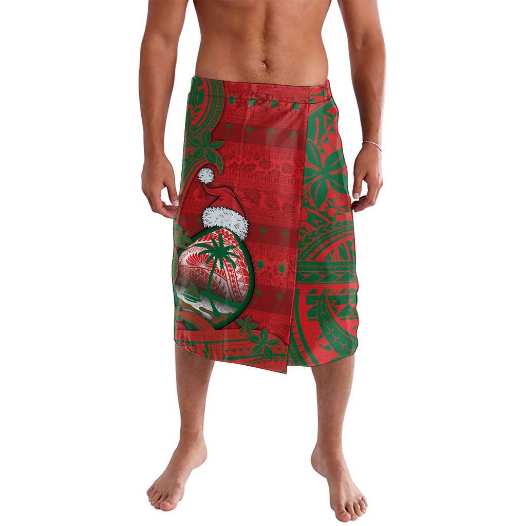 Guam Christmas Lavalava Chamorro Seal Hat Santa Tribal Waves - Polynesian Pride