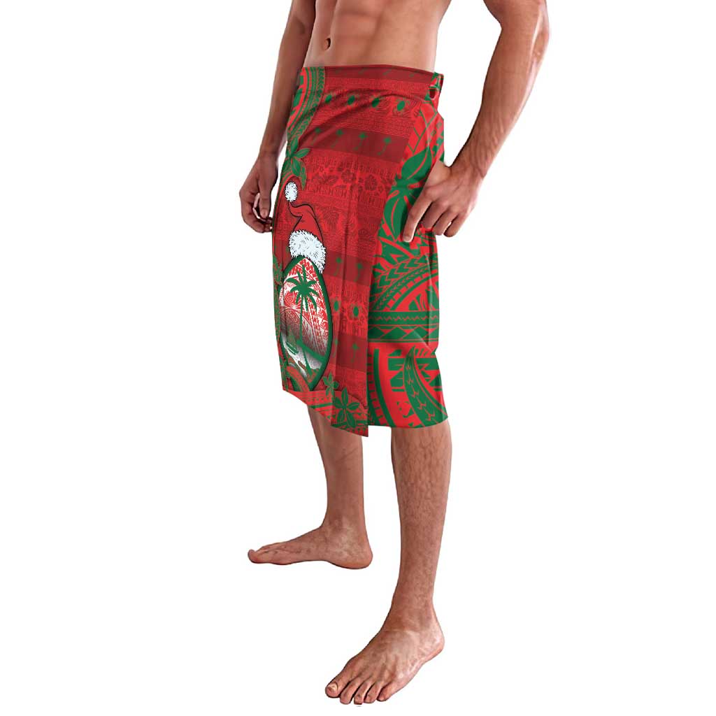 Guam Christmas Lavalava Chamorro Seal Hat Santa Tribal Waves - Polynesian Pride