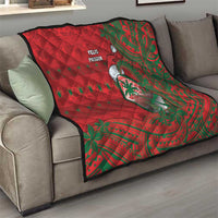 Guam Christmas Quilt Chamorro Seal Hat Santa Tribal Waves - Polynesian Pride