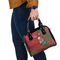 Guam Christmas Shoulder Handbag Chamorro Seal Hat Santa Tribal Waves - Polynesian Pride