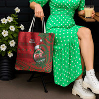 Guam Christmas Tote Bag Chamorro Seal Hat Santa Tribal Waves - Polynesian Pride