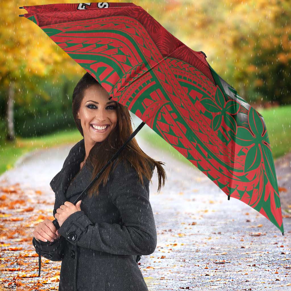 Guam Christmas Umbrella Chamorro Seal Hat Santa Tribal Waves - Polynesian Pride