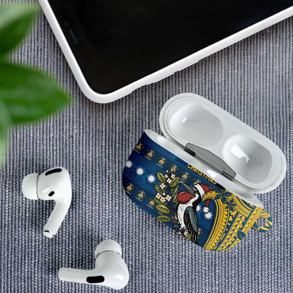 Nauru Christmas AirPods Case Frigatebird Bird Santa Tribal Waves DT05 - Polynesian Pride