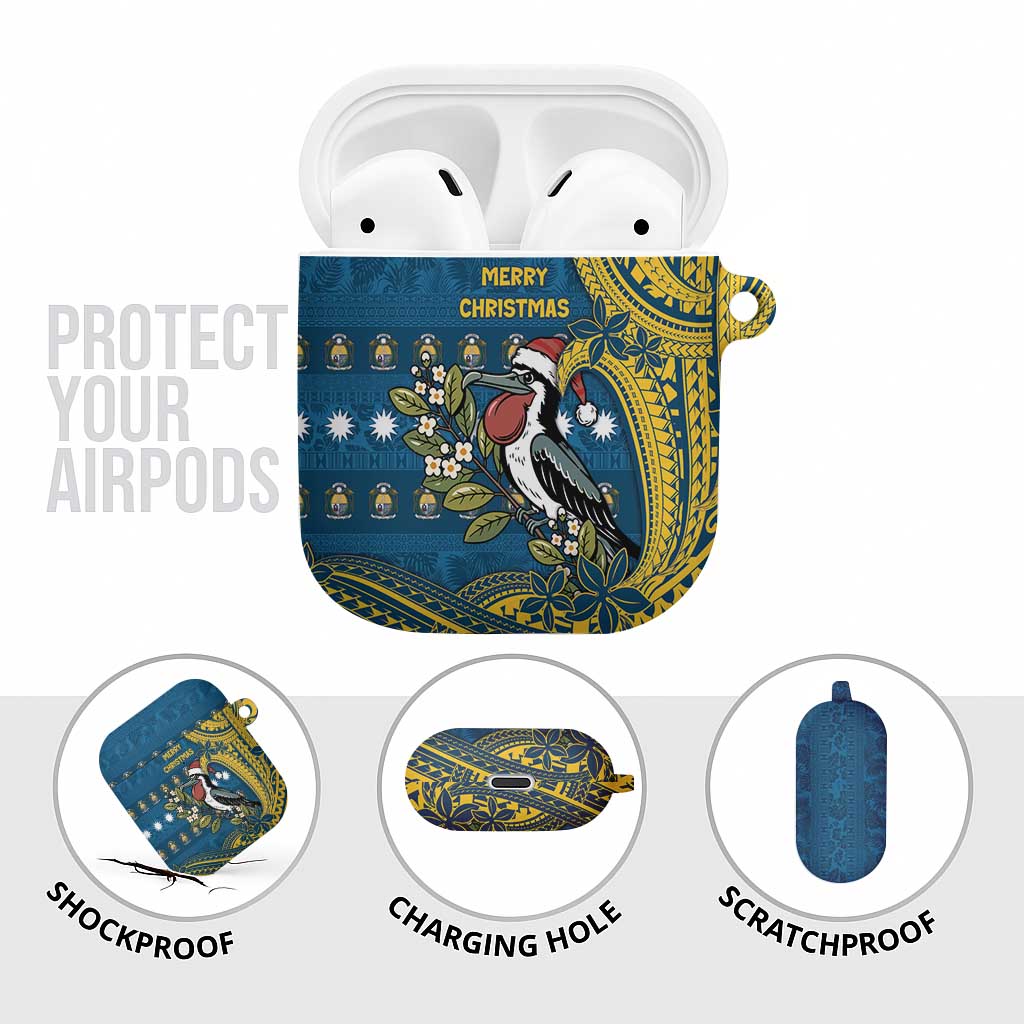 Nauru Christmas AirPods Case Frigatebird Bird Santa Tribal Waves DT05 - Polynesian Pride