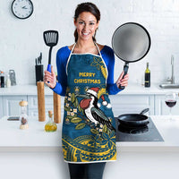 Nauru Christmas Apron Frigatebird Bird Santa Tribal Waves - Polynesian Pride
