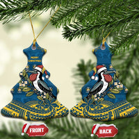 Nauru Christmas Ceramic Ornament Frigatebird Bird Santa Tribal Waves - Polynesian Pride